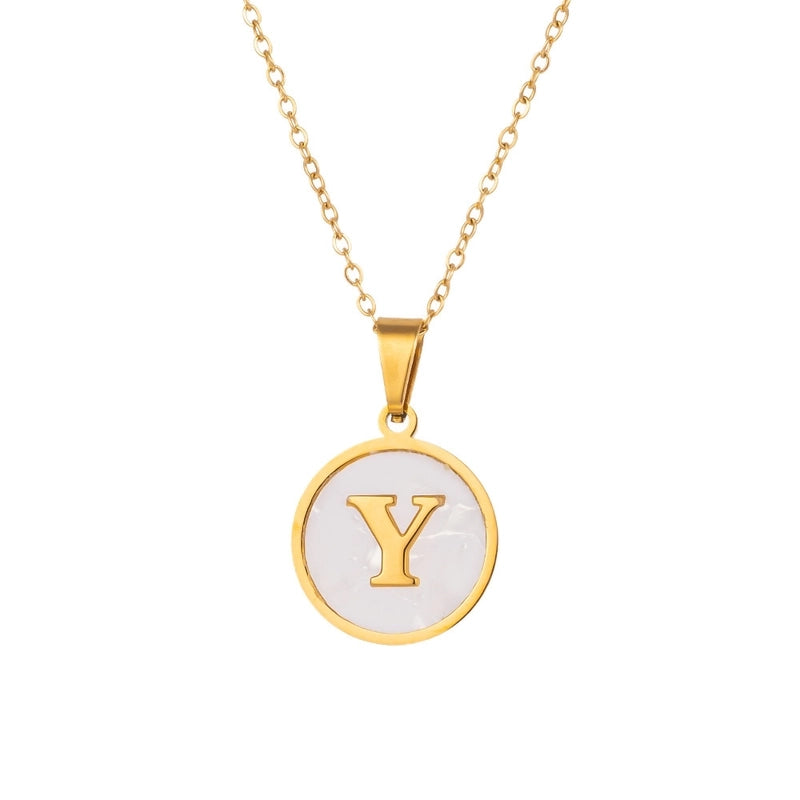 Minimalist Letter Titanium Steel Pendant Necklace