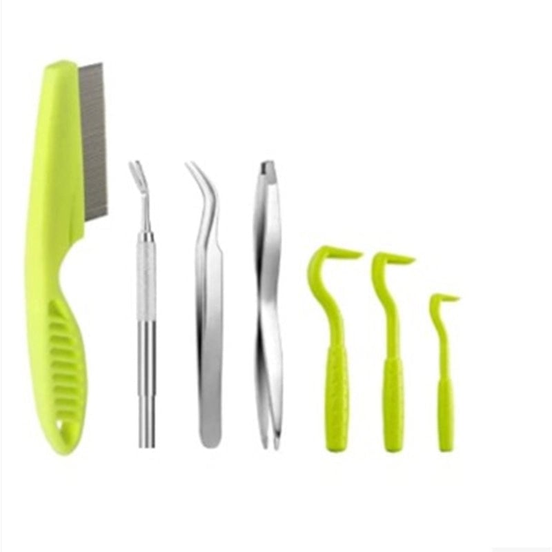 Pet Cleaning And Scratching Device Combination Suit Dog Anti-lice And Scratching Device Pet Anti-tick Hook Flea Clip
