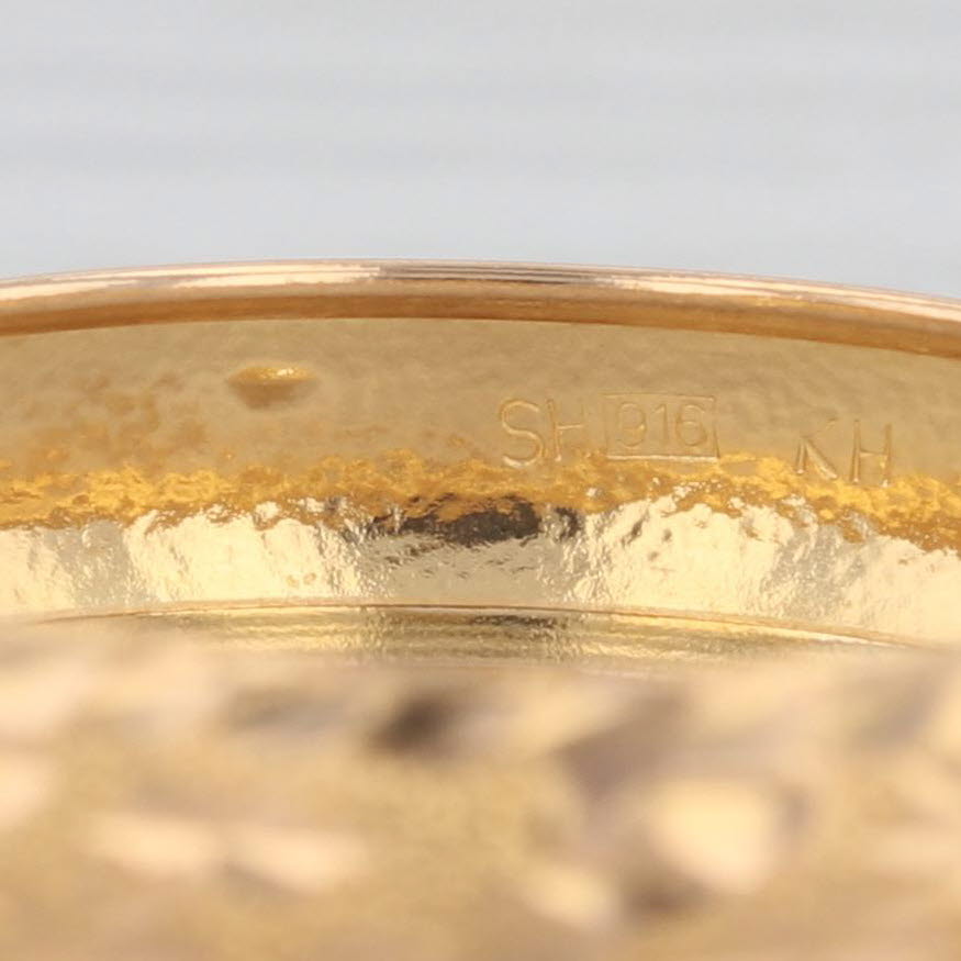 Textured Pattern Wedding Band 22k Yellow Gold Size 10.25-10.5 Ring