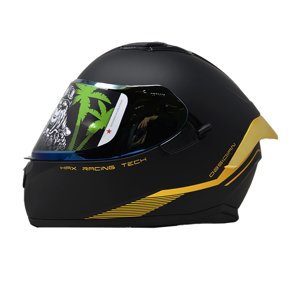 Casco Integral Hax obsidian Black Gold