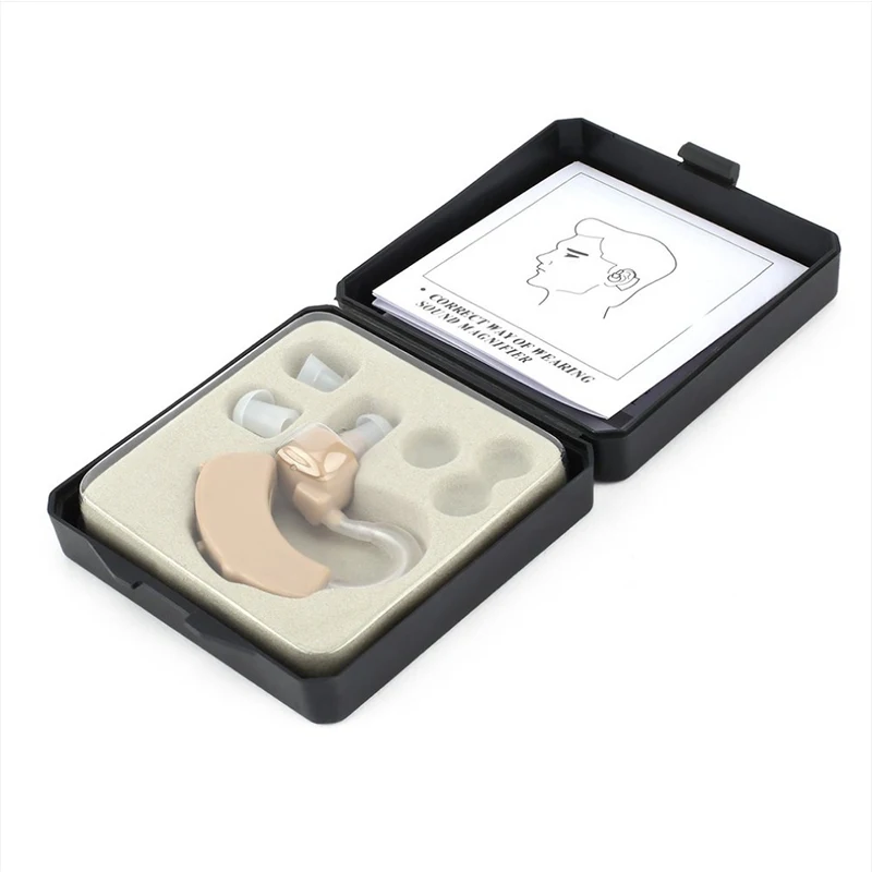 EAR HEARING AID DEVICE + FREE PROTECTIVE CASE