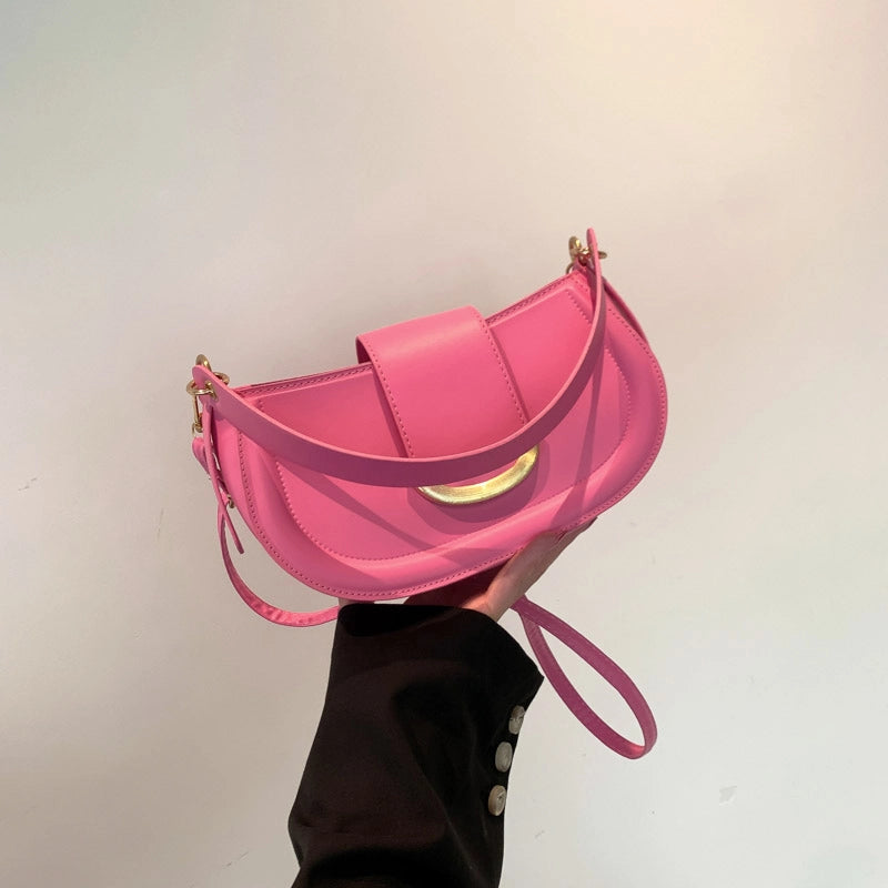 Women's All Seasons Pu Leather Solid Color Streetwear Square Zipper Handbag