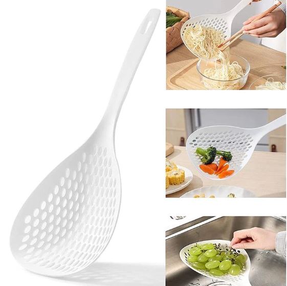 Durable Scoop Colander Strainer Spoon Plastic Water Scoop Colander For Cooking Baking Dumplings