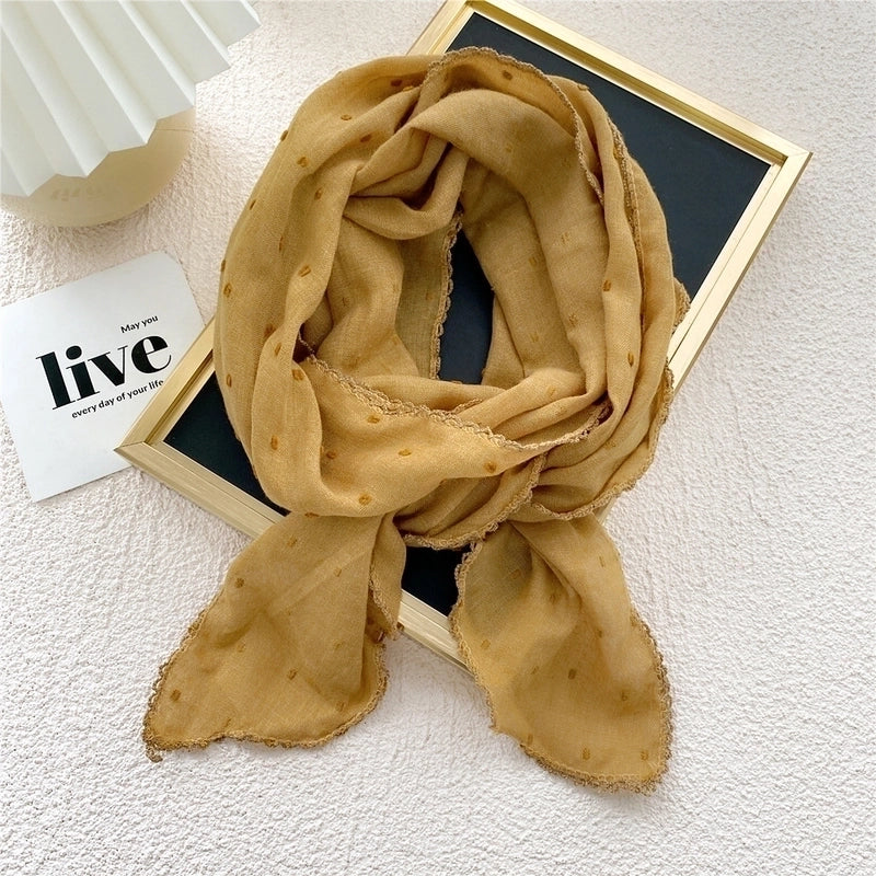 Semicircle Cotton And Linen Triangle Scarf Silk Scarf Fashion Wild Scarf Headscarf Decorative Scarf
