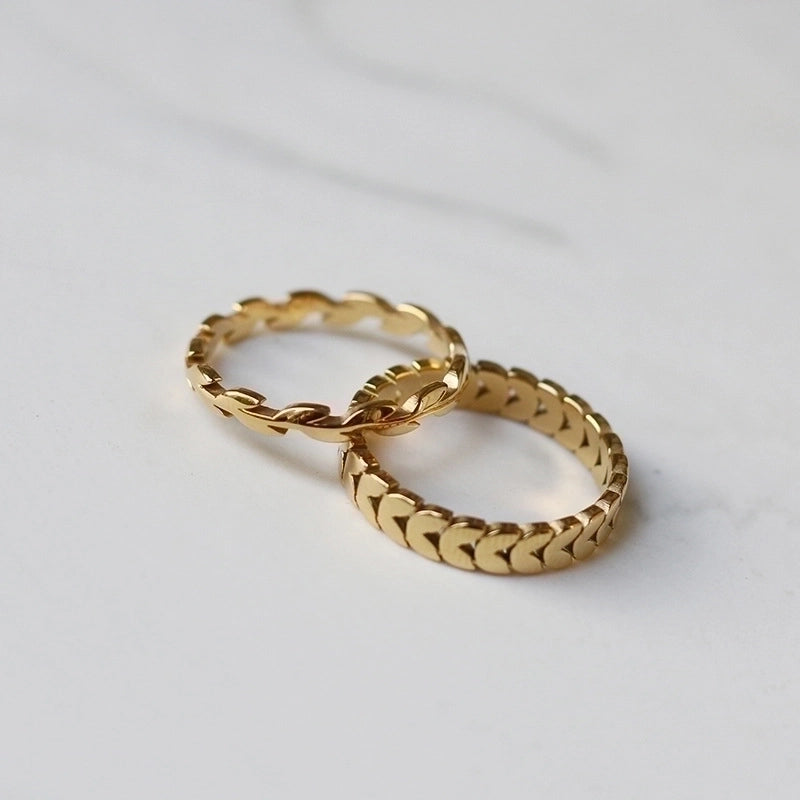 Fashion Grain 304 Stainless Steel 18K Gold Plated