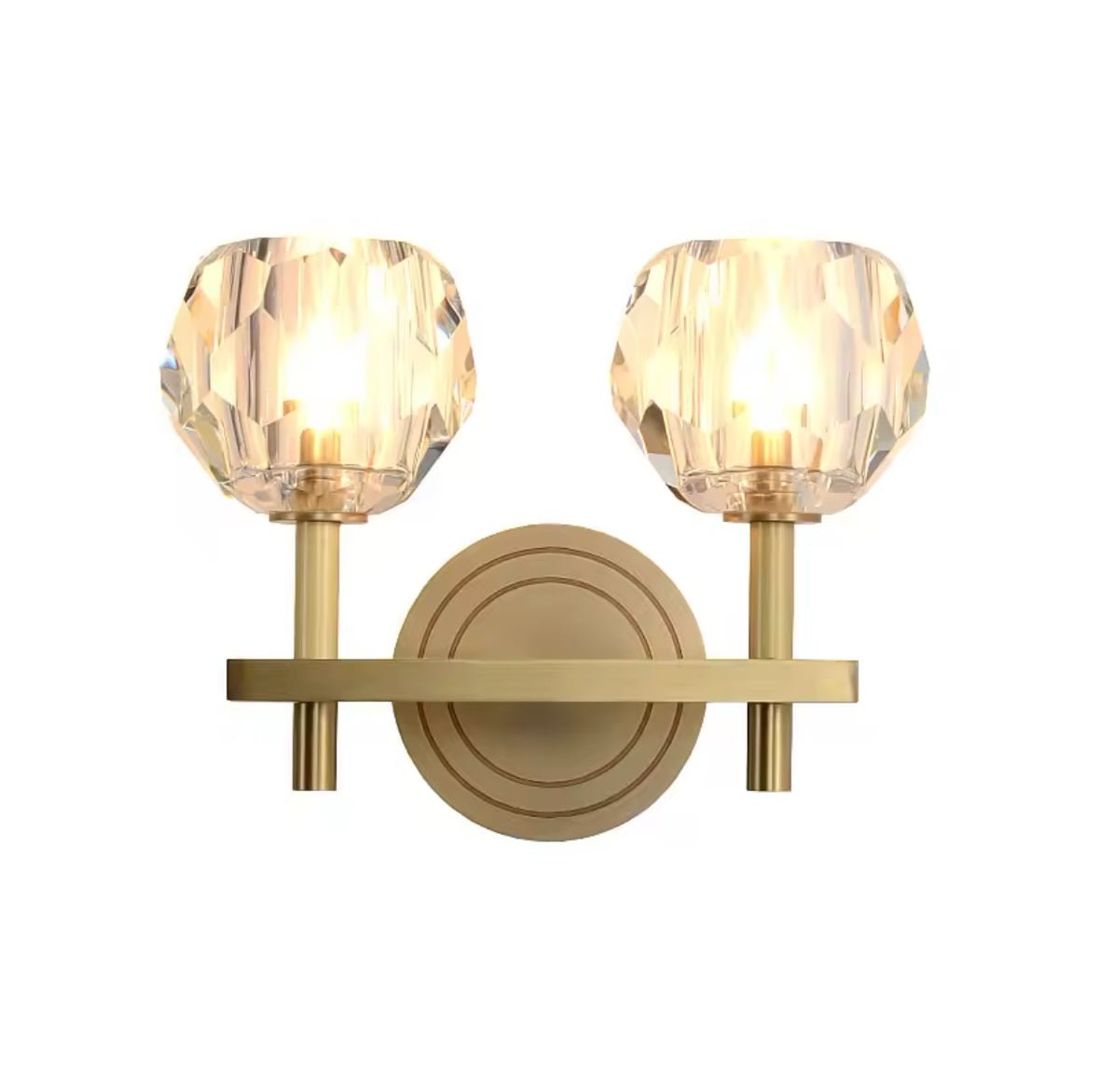 Modern Crystal Wall Light - Dual Glass Globe Design