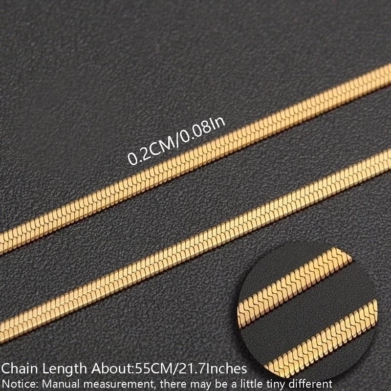 Minimalist Solid Color 304 Stainless Steel White Gold Plated Gold Plated Chain Necklace