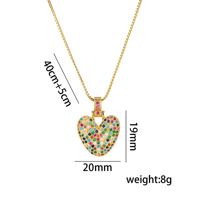 Titanium Steel 18K Gold Plated Minimalist Inlay Letter Zircon Pendant Necklace