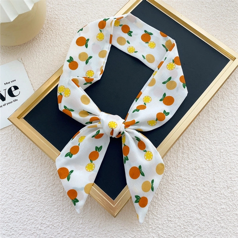 Fashion Printing Streamer Narrow Silk Scarf