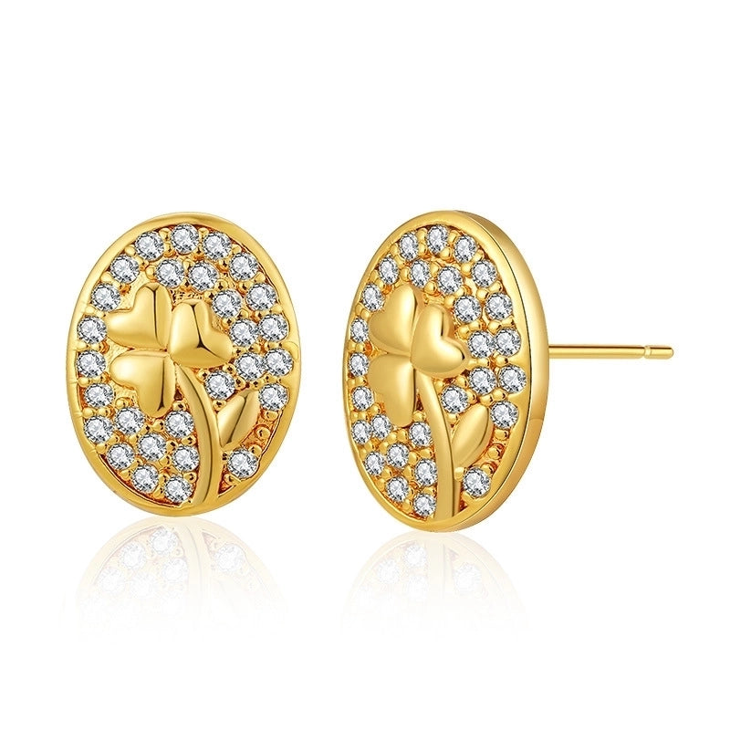 1 Pair Sweet Minimalist Moon Heart Shape Plating Inlay Copper Zircon Ear Studs