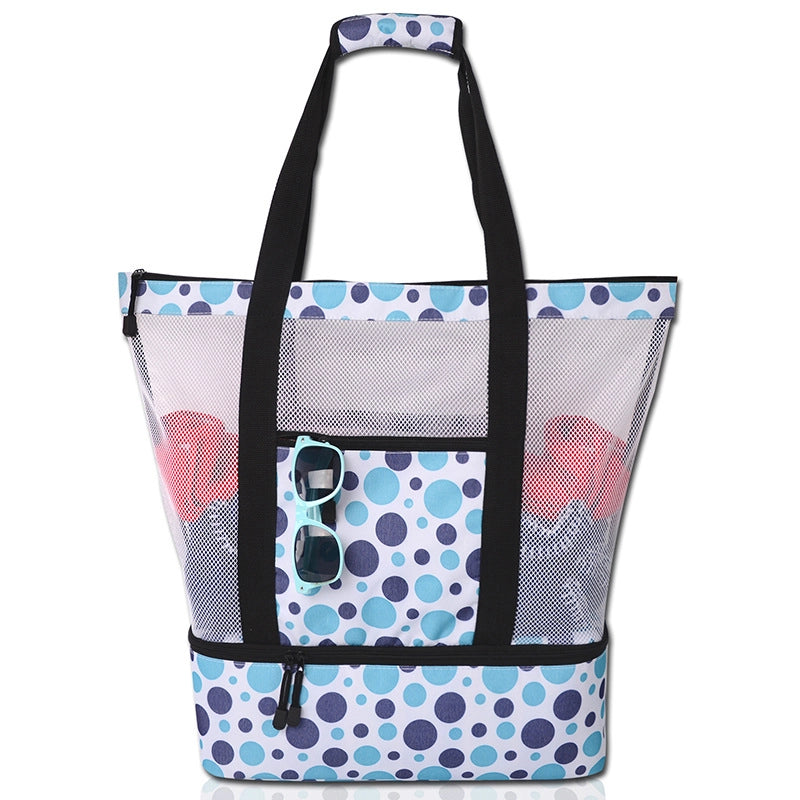 Unisex Basic Classic Style Solid Color Polyester Net Travel Bags