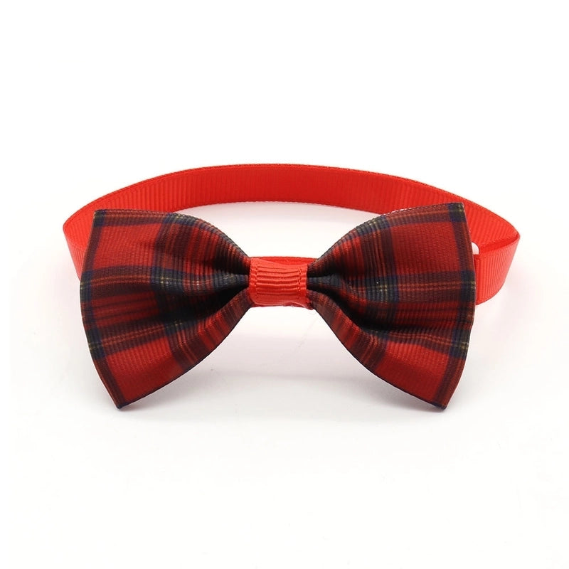 Fashion Pet Dog Cat Tie Collar Accessories Plaid Striped Pet Bow Tie