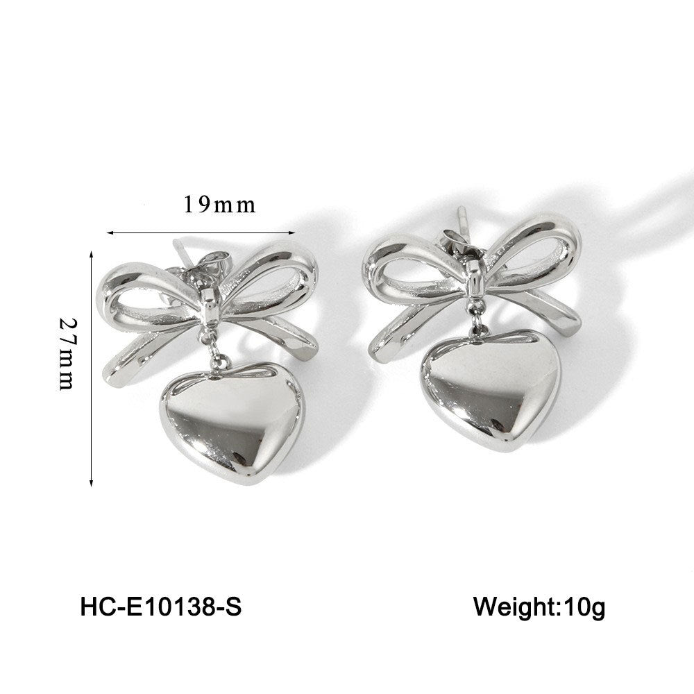 IG Style Heart Geometric Stainless Steel Electroplating Earrings