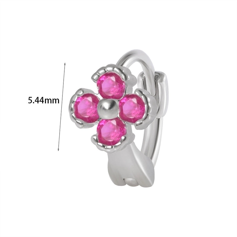 1 Piece Elegant Flower Butterfly Inlay Copper Rhinestones Zircon Earrings