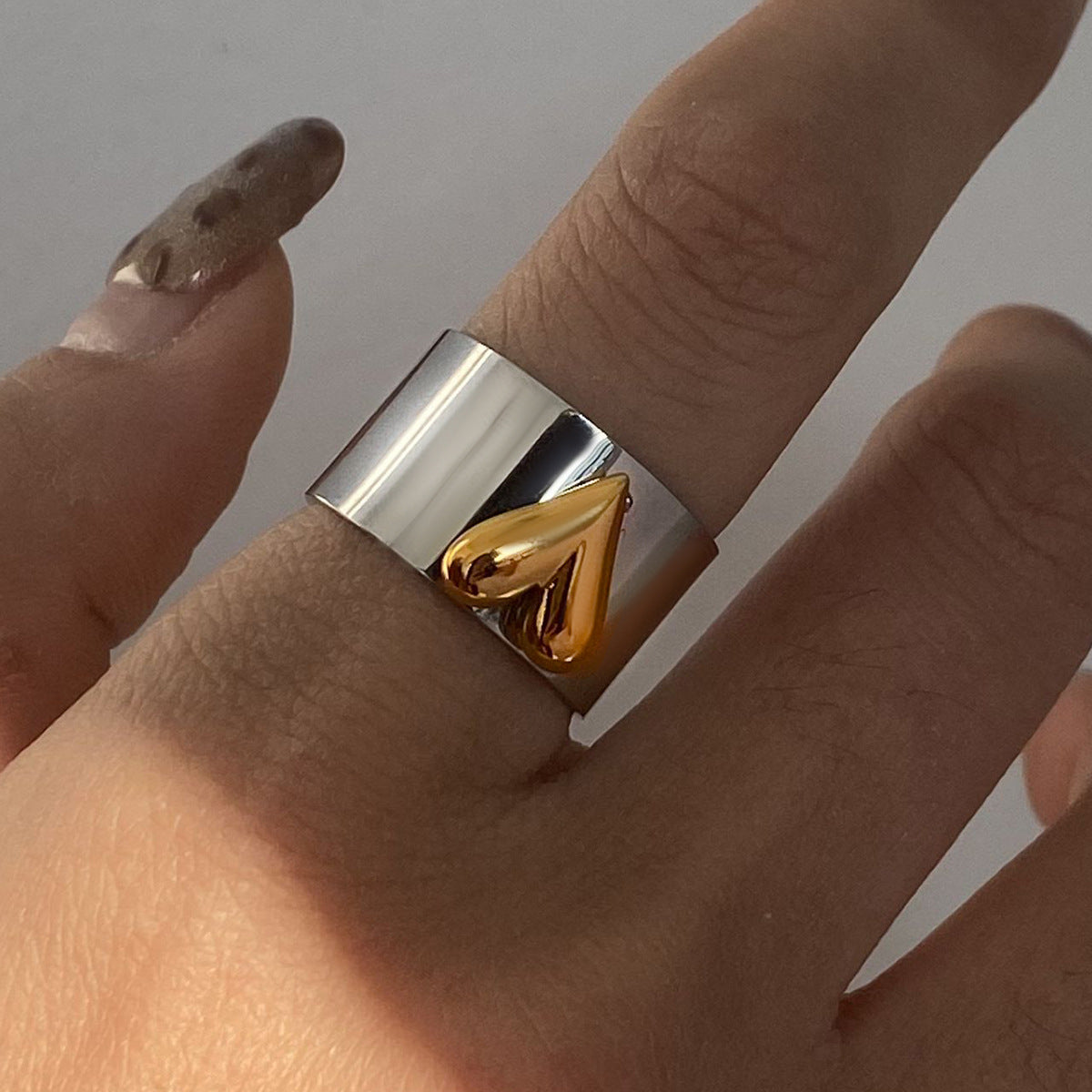 Love Heart Titanium Steel Ring Jewelry Rings Stainless Steel