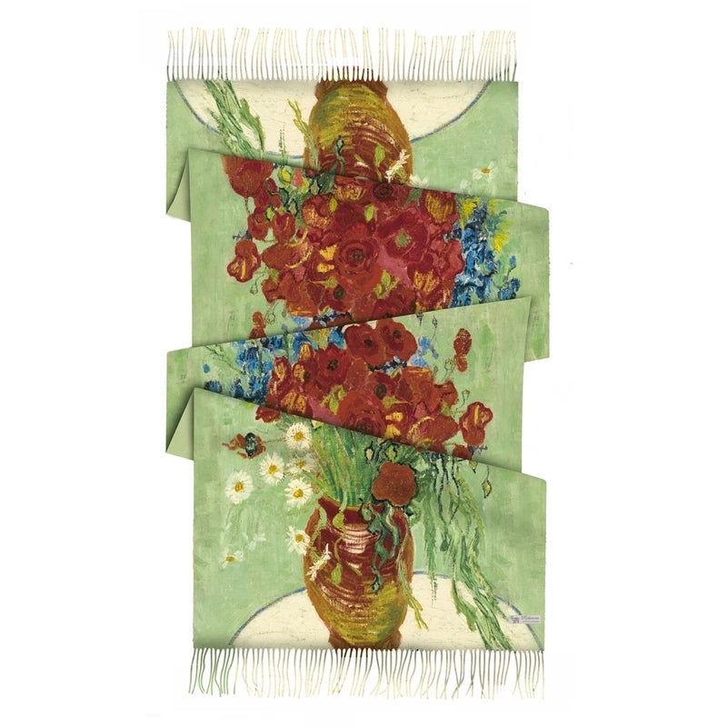 Women's Retro Oil Painting Polyester Silk Scarves