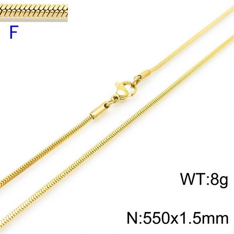 Minimalist Solid Color Titanium Steel Gold Plated Plating Necklace