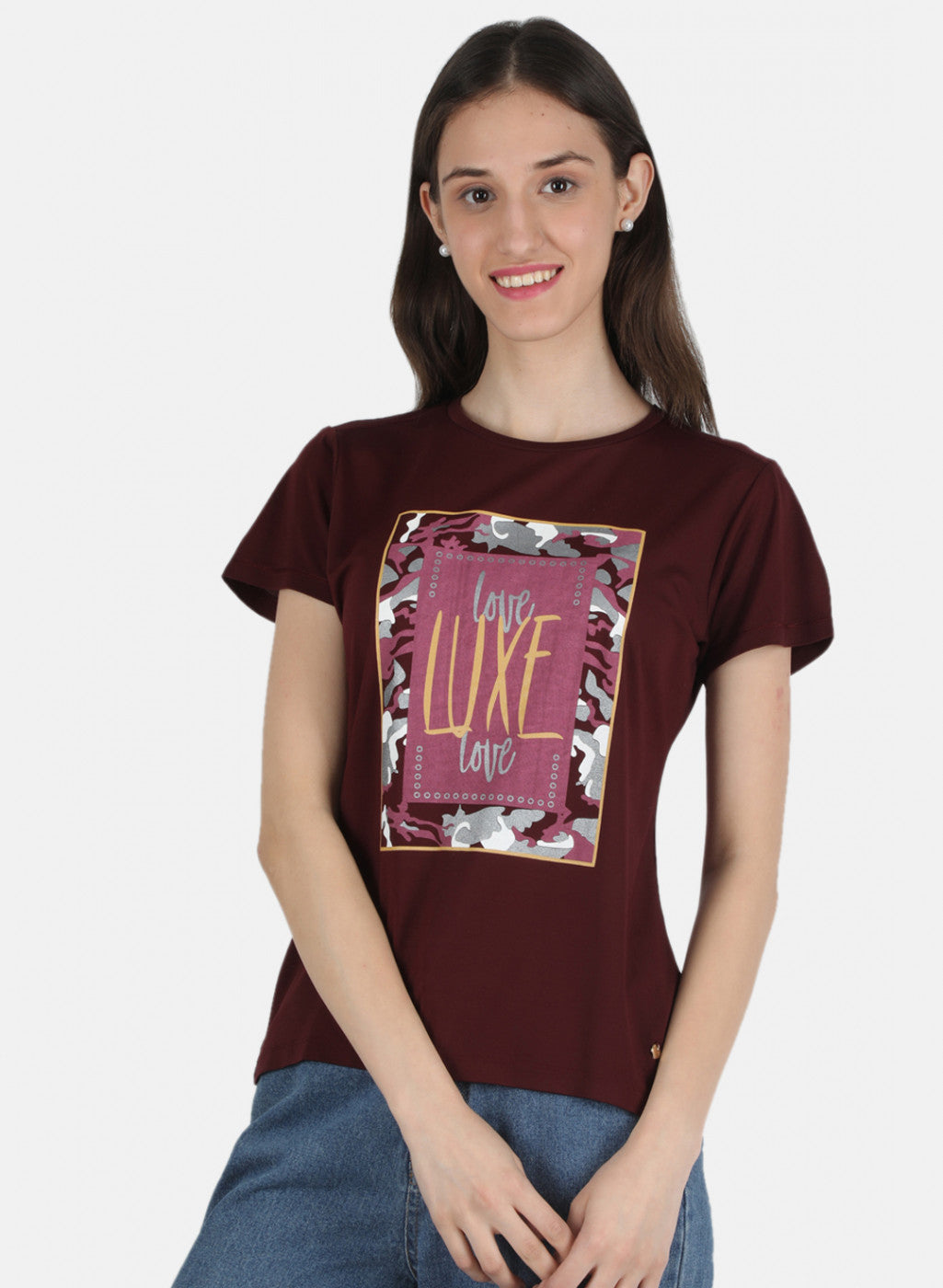 Women Maroon Printed Top