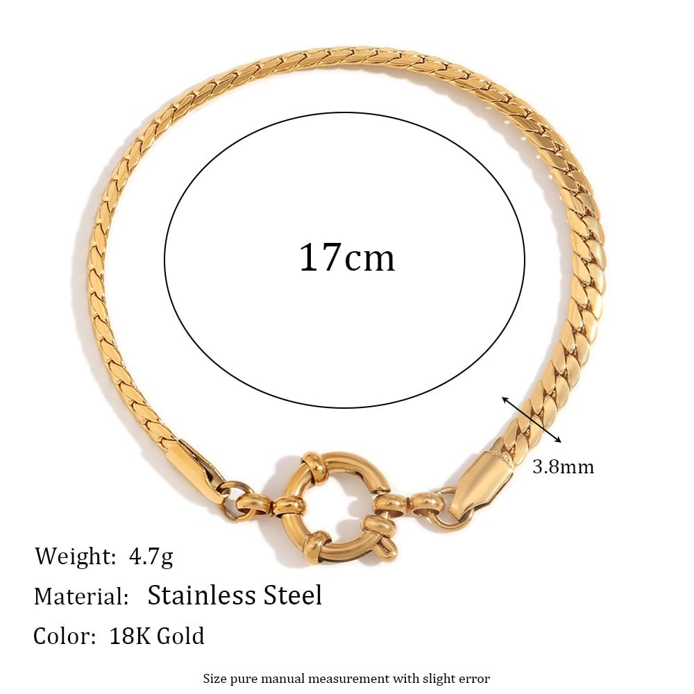 Women Fashion Stripe Geometric Stainless Steel Electroplating Bracelets