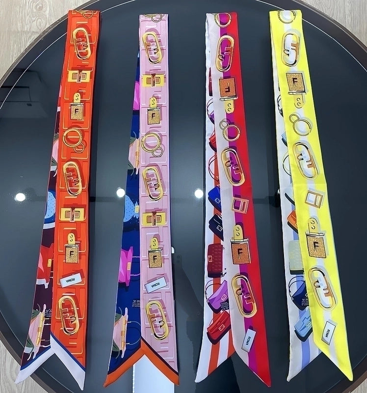 120cm Lengthened Ladies Twill Hair Ribbon Tie Bag Silk Scarf