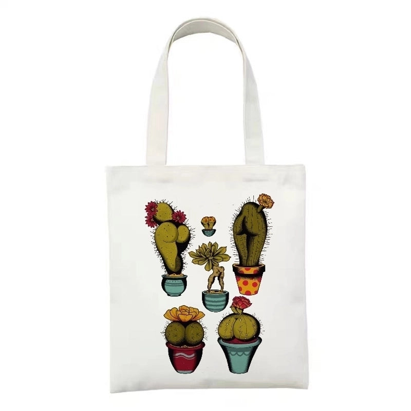 Women's Minimalist Artistic Animal Mushroom Butterfly Shopping Bags