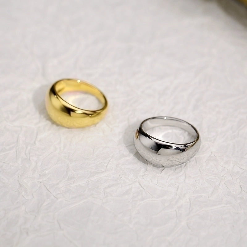 Minimalist Geometric Titanium Steel 18K Gold Plated Plating Rings
