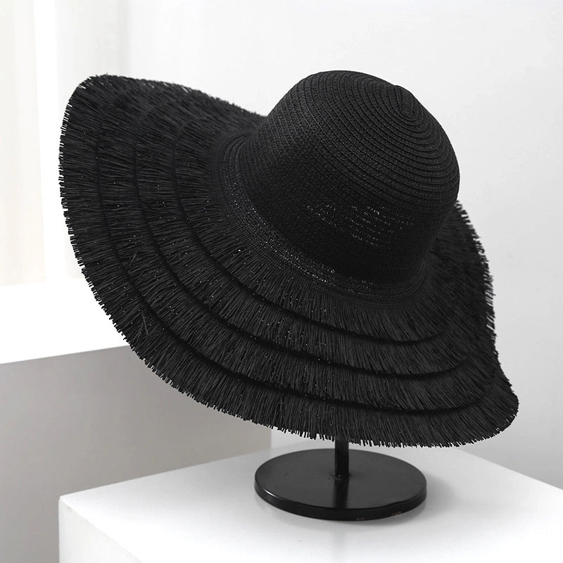 Women's Minimalist Classic Style Solid Color Big Eaves Straw Hat