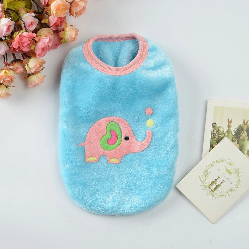 Flannel Milk Dog Clothes Small Dog Puppy Cat Dog Autumn And Winter Pet Rabbit Teacup Dog Warm Vest