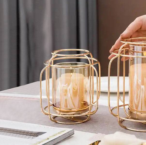 Andrea Wireframe Candle Holder Medium - Gold