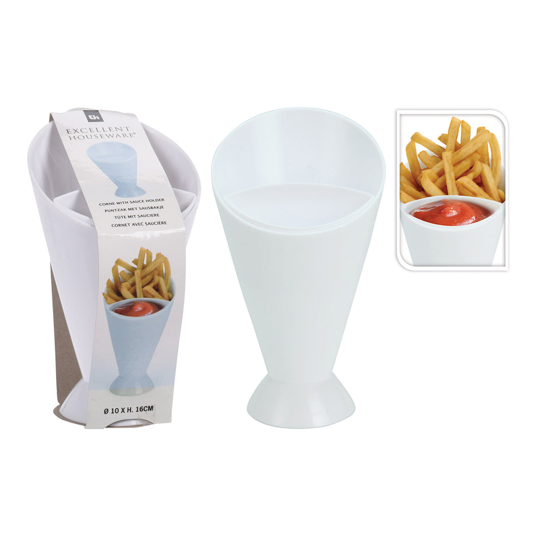 French Fries Dip Cone Cup With Sauce Holder