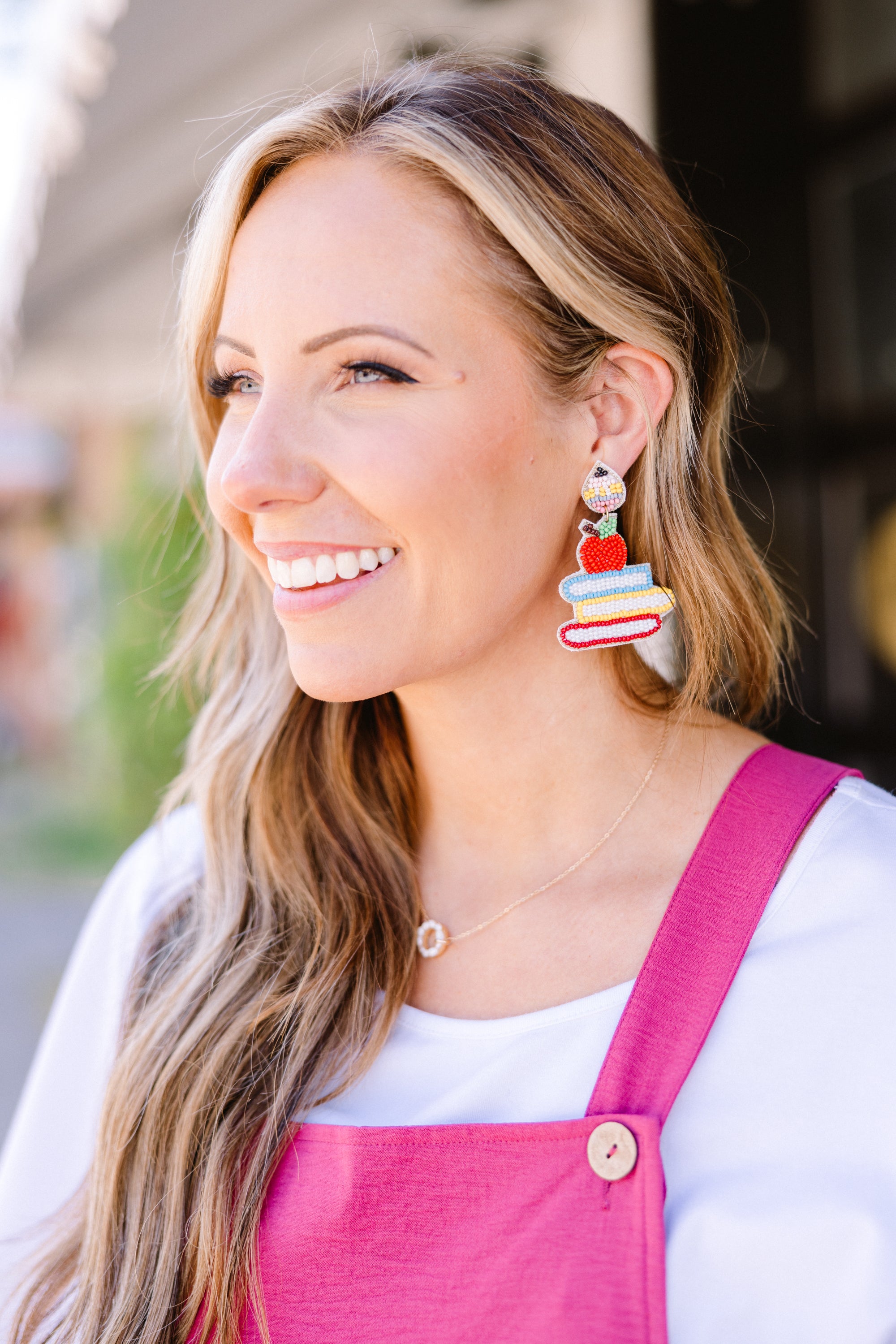 Book Keeping Babe Earrings. Multi