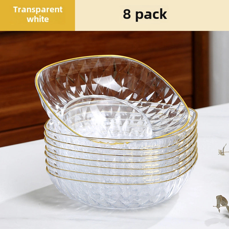 Light Luxury Transparent High-grade Bone Spitting Dish Household Dining Table Bone Dish Food Grade Snack Dish Fruit Dish Candy Nut Dish