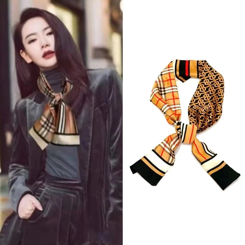 Women's Elegant Minimalist Geometric Chiffon Printing Silk Scarf