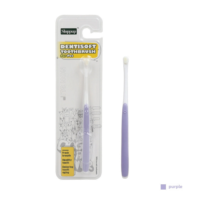 Cat Toothbrush Cat Dog Oral Cleaning Small Head Dog Toothbrush Plastic Soft Bristle Pet Toothbrush Pet Supplies