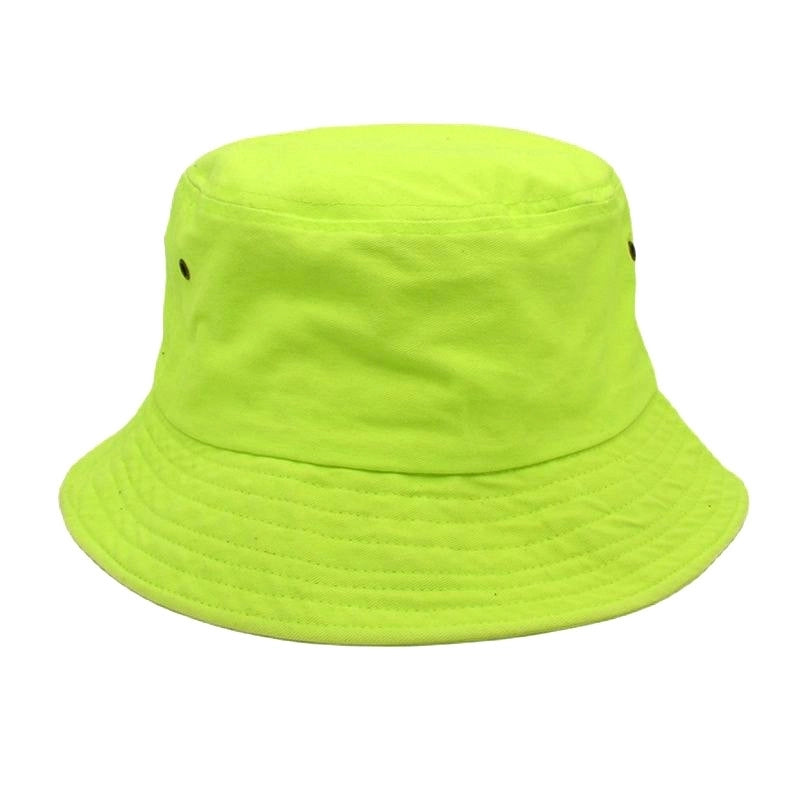 Unisex Minimalist Solid Color Flat Eaves Bucket Hat