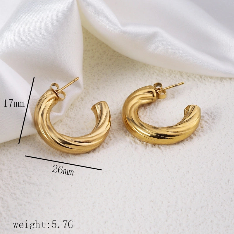 12 Pieces Minimalist Commute Geometric Heart Shape Plating Titanium Steel Drop Earrings Earrings Ear Studs