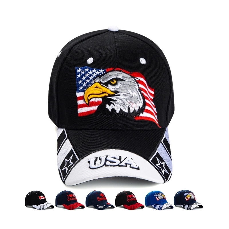Unisex Ethnic Style American Flag Eagle Braid Curved Eaves Baseball Cap