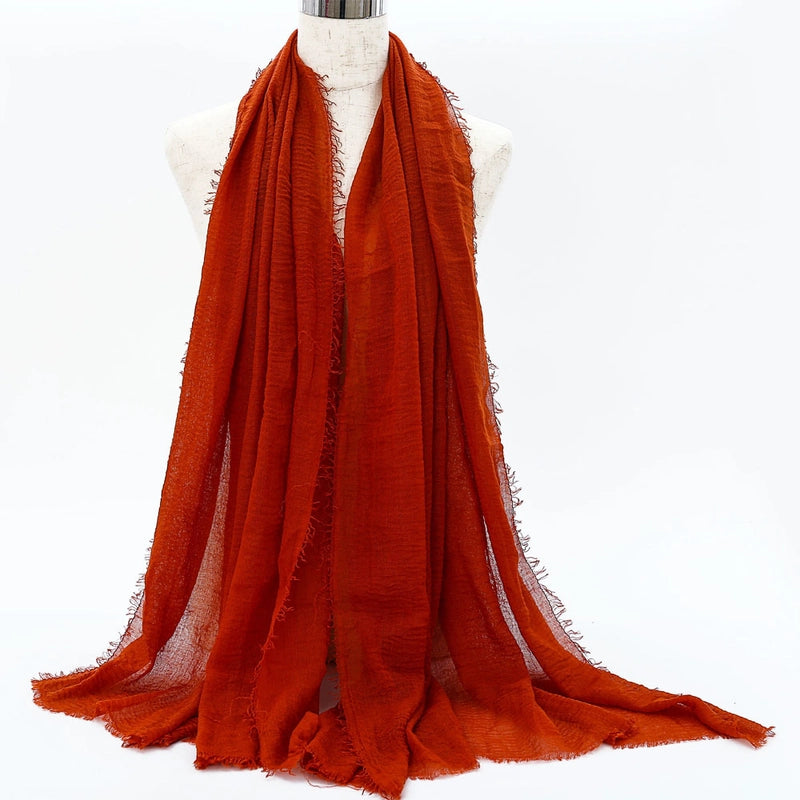 Women's Elegant Minimalist Solid Color Cotton Shawl
