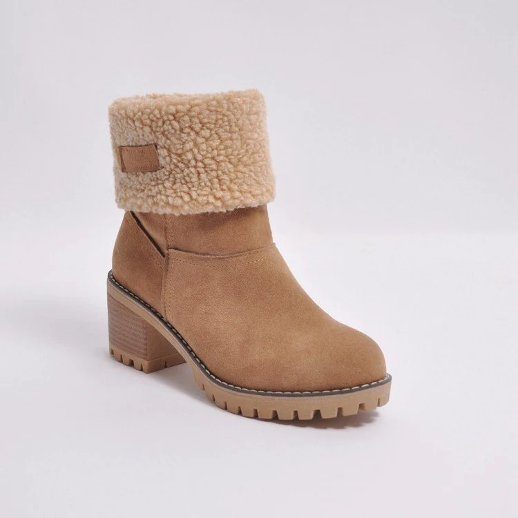 Women's Block Heel Snow Boots