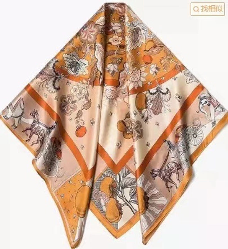 Women's Elegant Printing Silk Silk Scarf