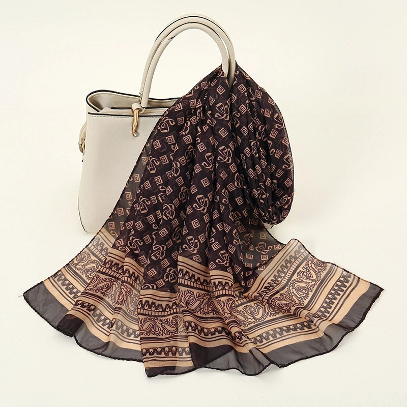 Women's Elegant Lady Lotus Chiffon Silk Scarf