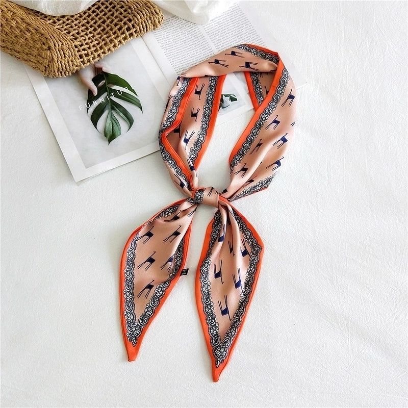 Women's Sweet Polka Dots Heart Shape Butterfly Polyester Satin Printing Silk Scarves
