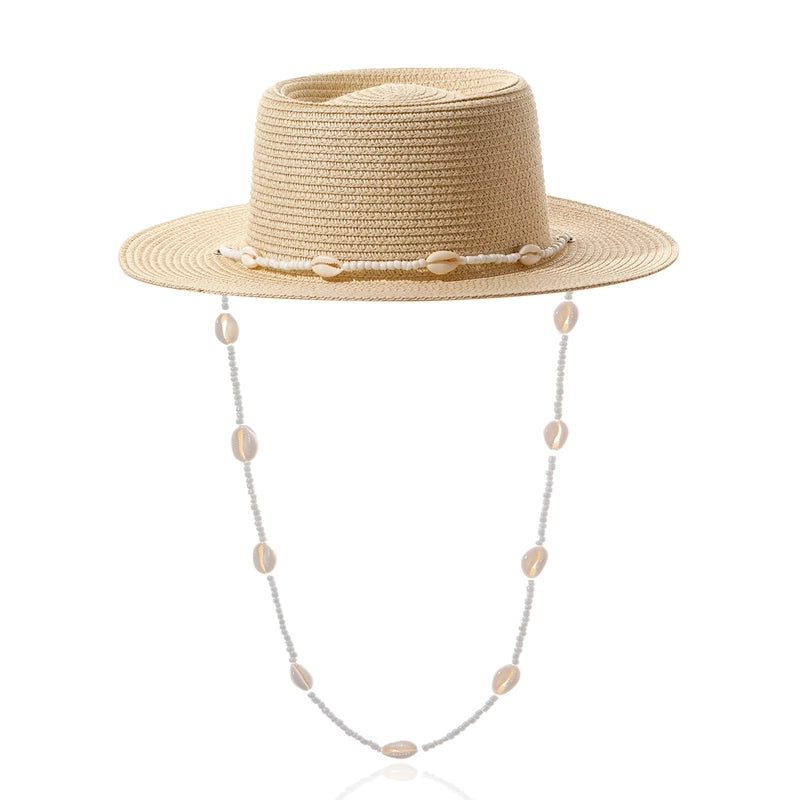 Women's Elegant Minimalist Solid Color Flat Eaves Straw Hat