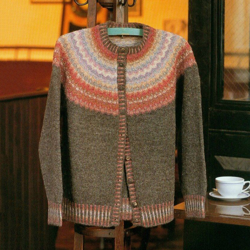 Vintage Knit Icelandic Pattern Women's Sweater