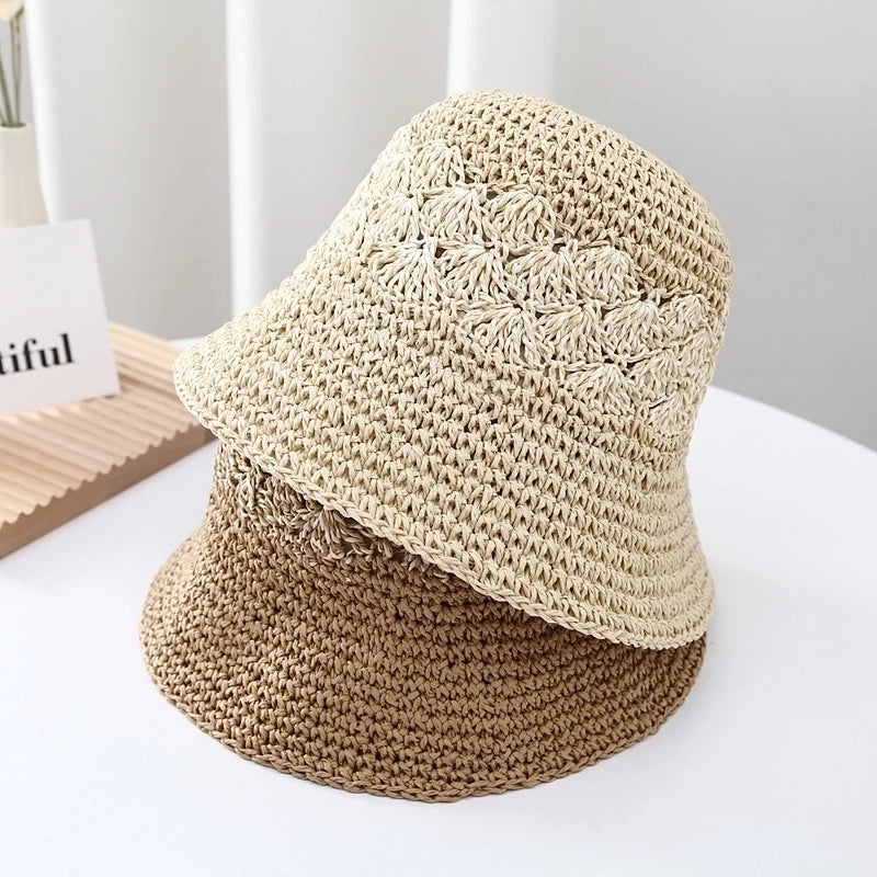 Women's Elegant Lady Solid Color Big Eaves Bucket Hat