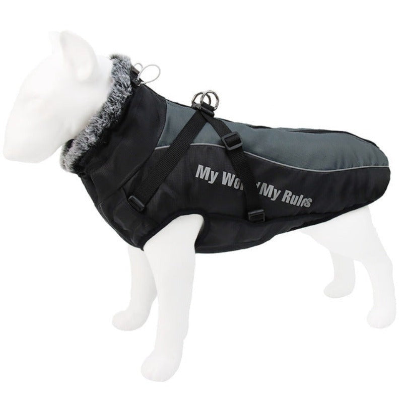 Warm Fur Collar Pet Dog Coat