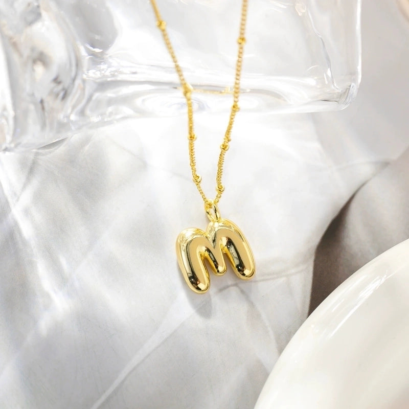Minimalist Streetwear Letter Copper K Gold Plated Pendant Necklace