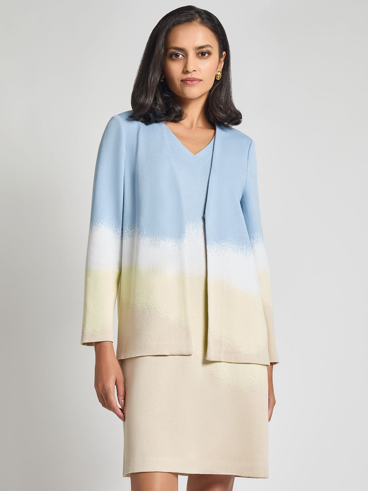 Relaxed Landscape Pattern Soft Knit Jacket - Vanity Fit