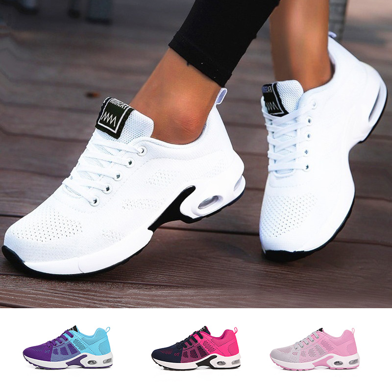 business Ladies Trainers Casual Mesh Sneakers Pink Women Flat Shoes Lightweight Soft Sneakers Breathable Footwear Basket Shoes Plus Size