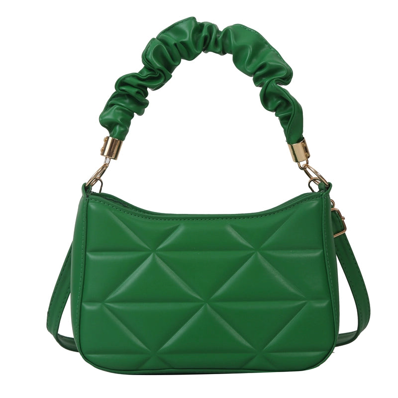Women's Pu Leather Solid Color Cute Pillow Shape Zipper Shoulder Bag Crossbody Bag